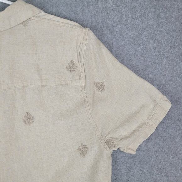 Truth by Republic Shirt Mens Size Small 55% Linen Woven Embroidered - Picture 10 of 16